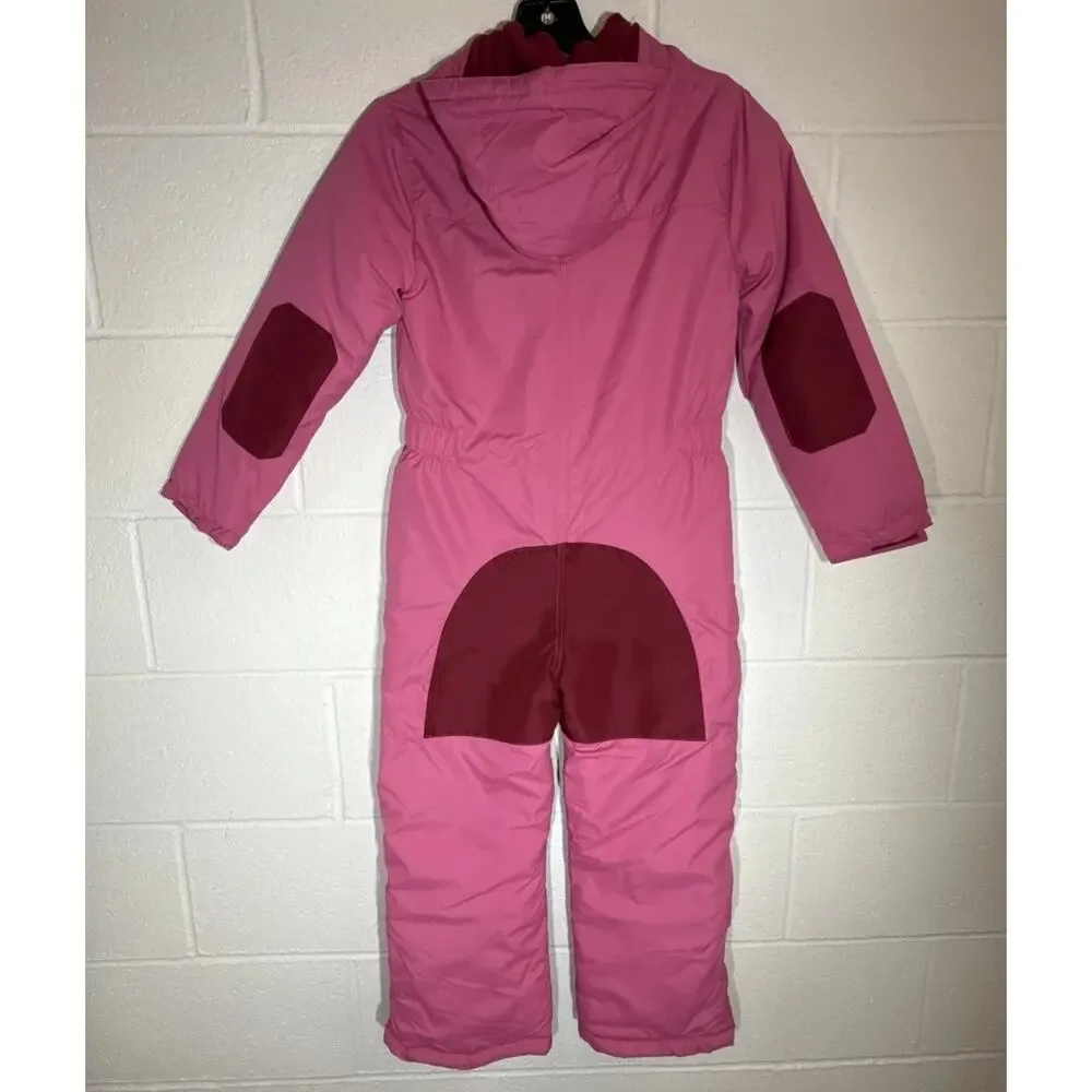Arctic Hero Kids One Piece Snowsuit Pink Jumpsuit Waterproof Winter Size 8/10